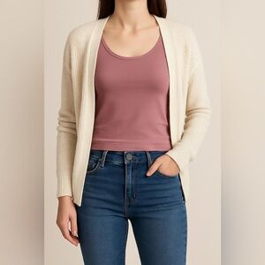Eye Candy Mauve Pink Stretch Tank Top L/XL | Casual Layering Basic